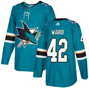 Herren San Jose Sharks Eishockey Trikot Joel Ward #42 Authentic Teal Grün Heim